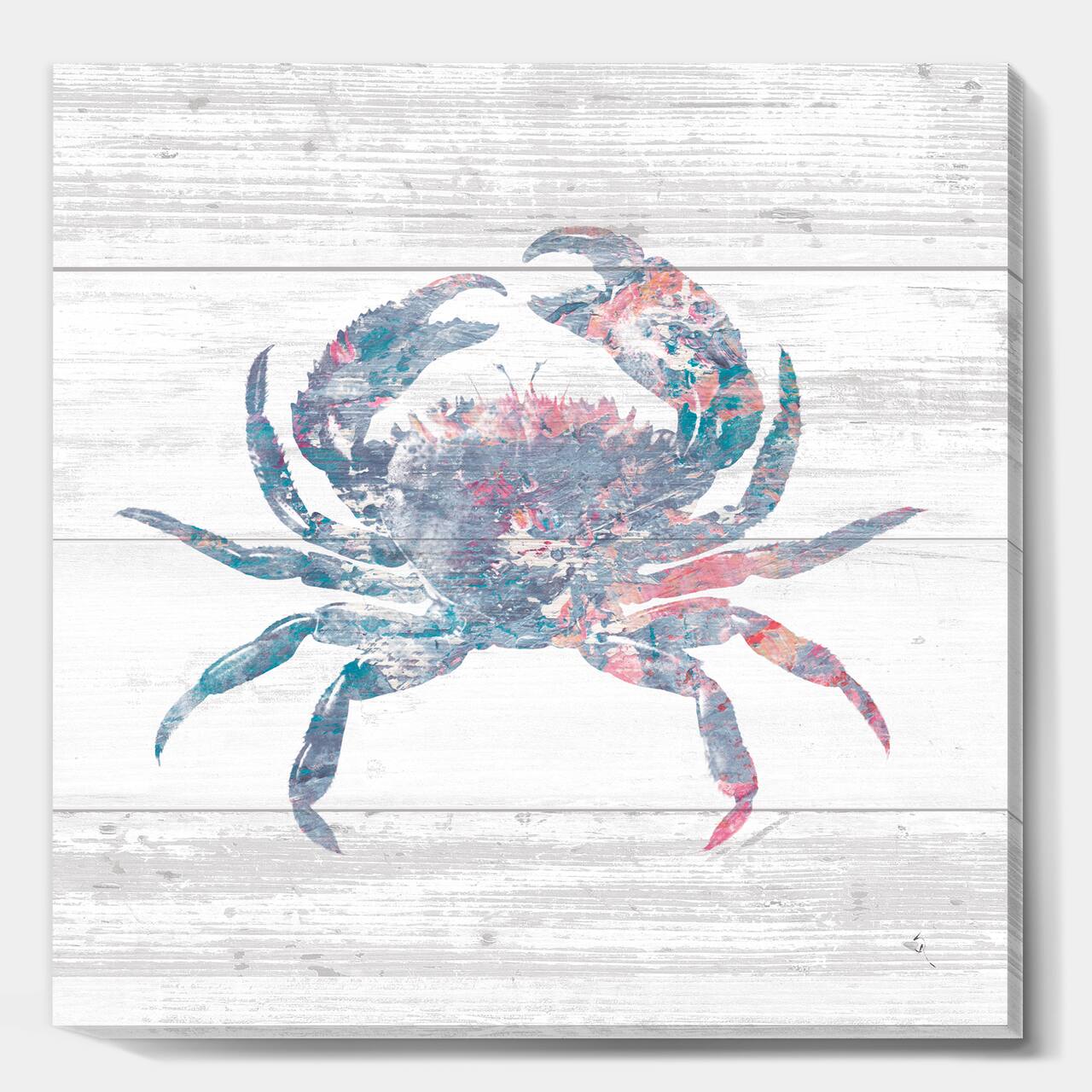 Designart - Pink Crab Ocean Life - Nautical & Coastal Canvas Artwork